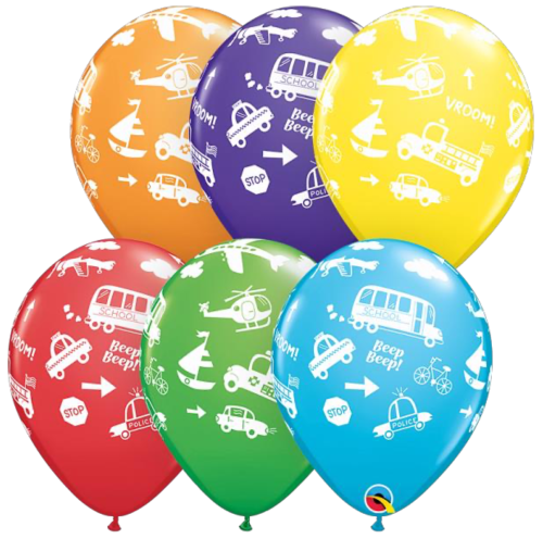 Globos impresos Qualatex Transportes