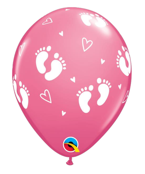 Globos impresos Qualatex Huellitas es niña