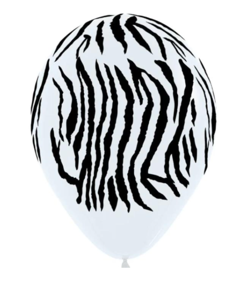  GLOBO LATEX REDONDO INFINITY CEBRA FASHION BLANCO