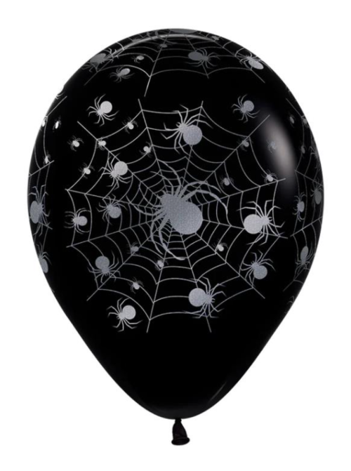 GLOBO LATEX REDONDO INFINITY ARAÑA METALINK FASHION NEGRO