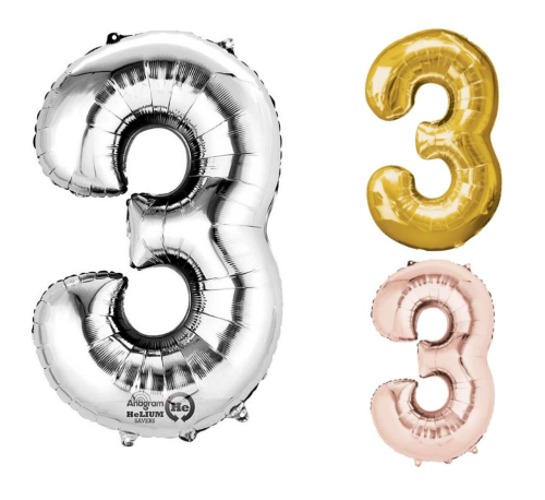 Globo de Número 3 de 34” Marca Anagram/Convergram