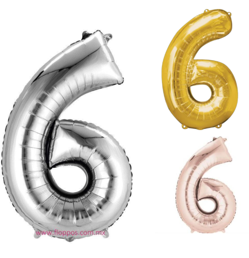 Globo de Número 6 de 34” Marca Anagram/Convergram