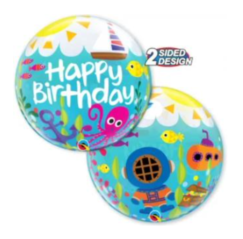 Globos burbujas Marca Qualatex BUBBLES Cumpleaños Diversion Maritima