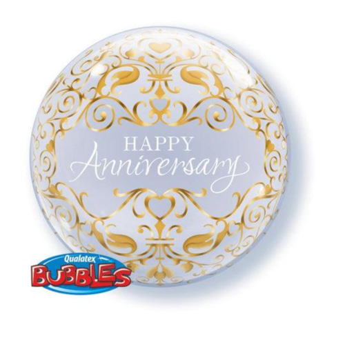 Globos burbujas Marca Qualatex BUBBLES Happy Aniversary