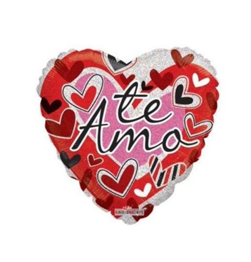 Globo de foil de tema de amor de 36” Te amo holográfico
