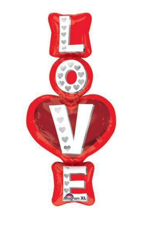Globo de foil de tema de amor de 28” Love