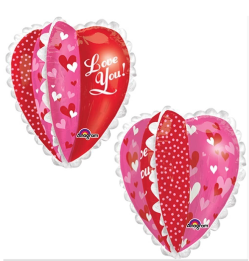 Globo de foil de tema de amor de 28” Corazón 4d