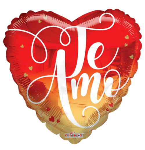Globo de foil de tema de amor de 28” Te amo