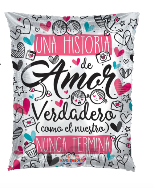 Globo de foil de tema de amor de 28” Una historia de amor
