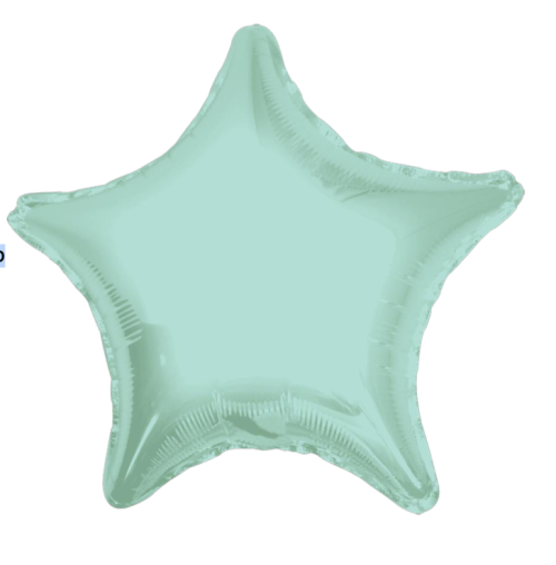 Globo de foil en forma de estrella 22” Verde Menta