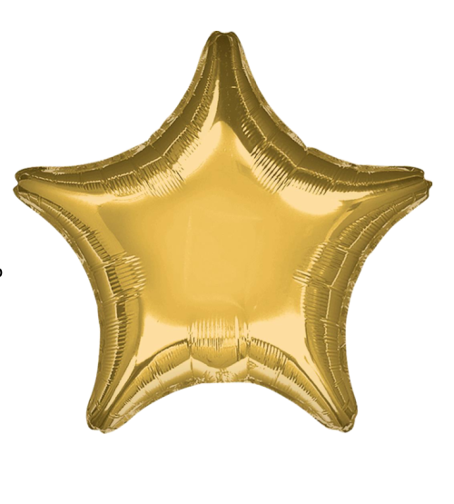 Globo de foil en forma de estrella 22” Dorada