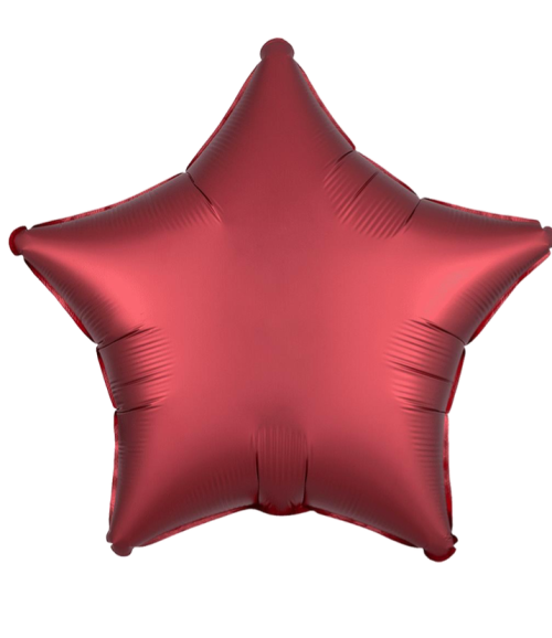 Globo de foil satinado en forma de estrella 19” Satin Luxe Sangria Rojo
