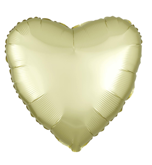 Globo de foil satinado en forma de Corazón 17” Satin Luxe Pastel Yellow