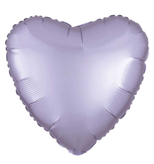 Globo de foil satinado en forma de Corazón 17” Satin Luxe Pastel Lilac