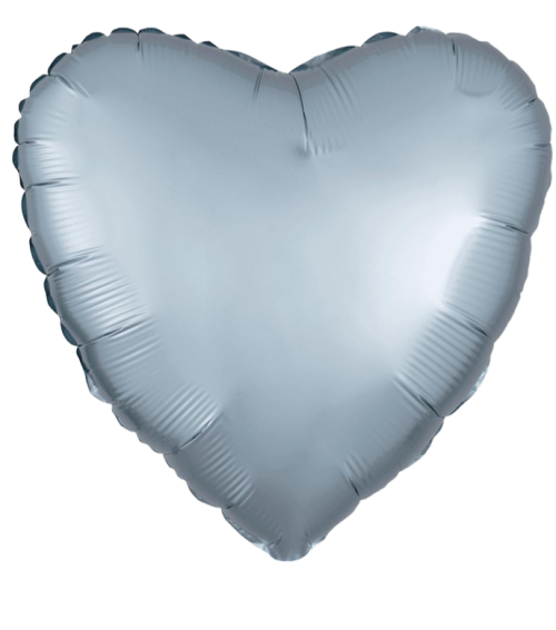 Globo de foil satinado en forma de Corazón 17” Satin Luxe Pastel Blue