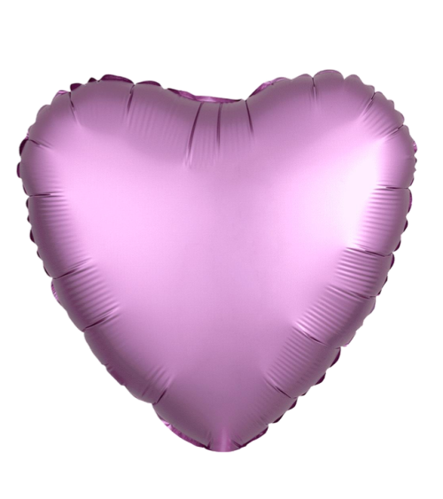 Globo de foil satinado en forma de Corazón 17” Satin Luxe Flamingo
