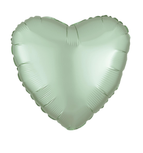 Globo de foil satinado en forma de Corazón 17” Satin Luxe Mint Green