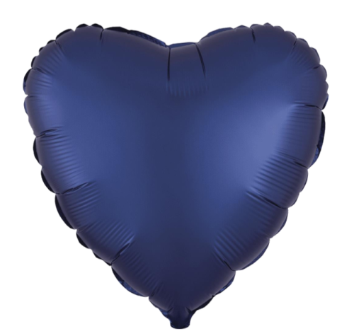 Globo de foil satinado en forma de Corazón 17” Satin Luxe Navy