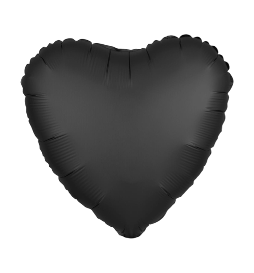 Globo de foil satinado en forma de Corazón 17” Satin Luxe Onyx