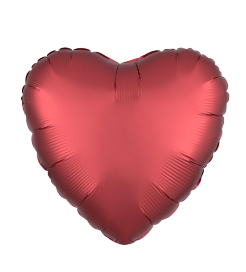 Globo de foil satinado en forma de Corazón 17” Satin Luxe Sangria