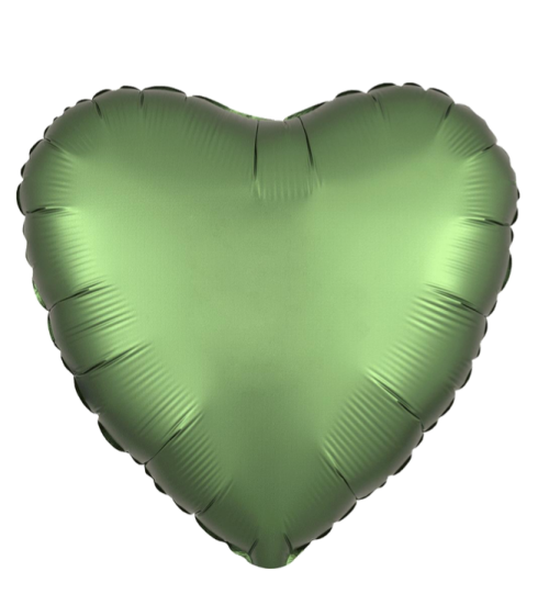 Globo de foil satinado en forma de Corazón 17” Satin Luxe Emerald