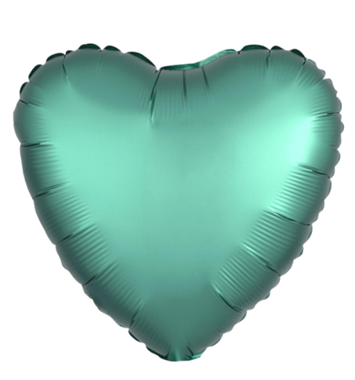 Globo de foil satinado en forma de Corazón 17” Satin Luxe Jade