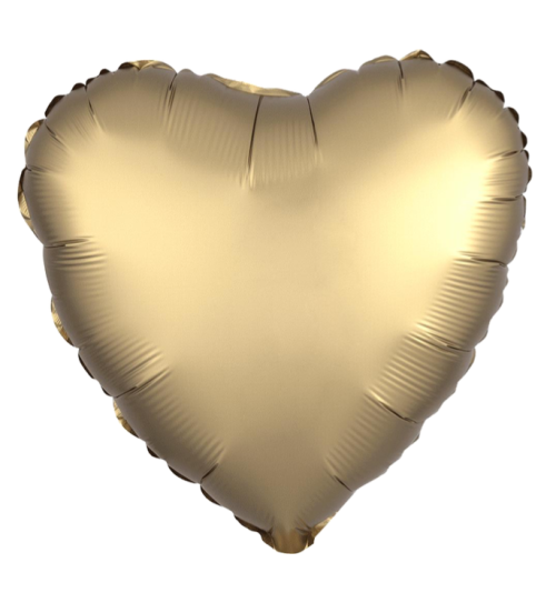 Globo de foil satinado en forma de Corazón 17” Satin Luxe Gold Sateen