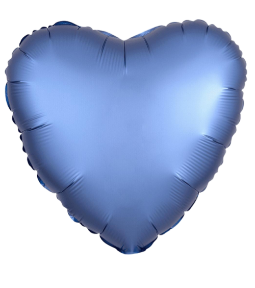 Globo de foil satinado en forma de Corazón 17” Satin Luxe Azure