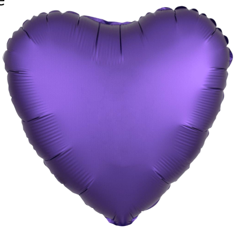 Globo de foil satinado en forma de Corazón 17” Satin Luxe Purple Royale