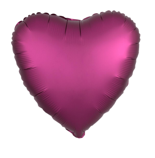 Globo de foil satinado en forma de Corazón 17” Satin Luxe Pomegranate