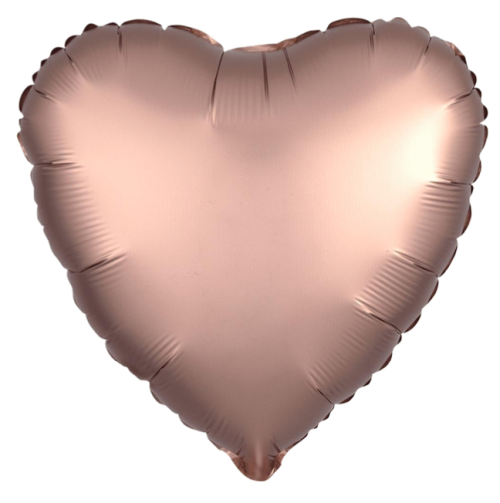 Globo de foil satinado en forma de Corazón 17” Satin Luxe Rose Copper